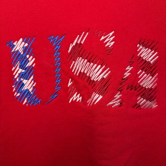 Galt Sand Red USA Vintage Embroidered Crewneck Sweatshirt Women Size Medium - Picture 3 of 8